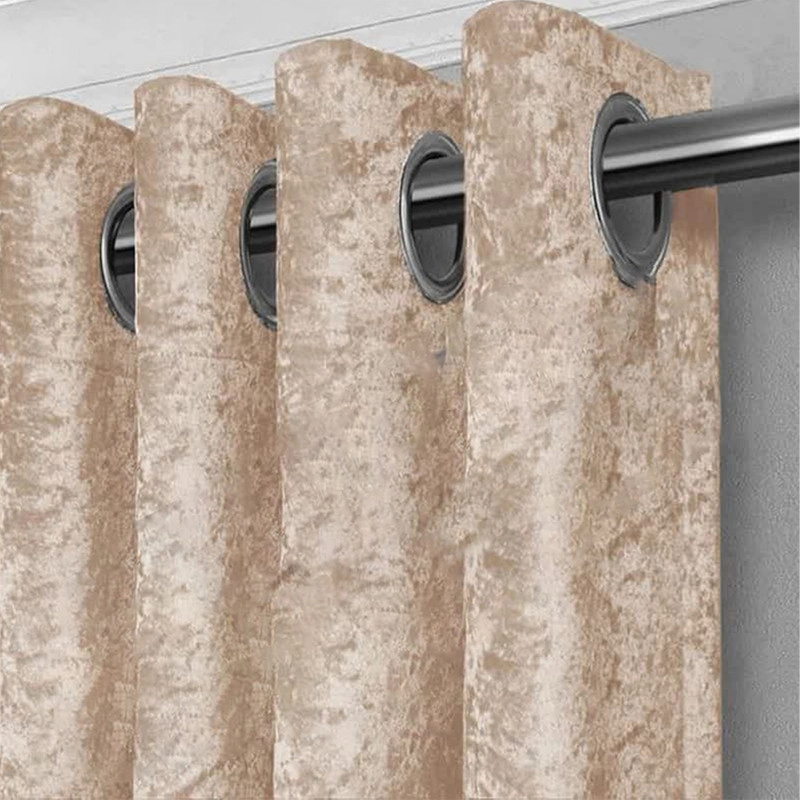 پرده تیکو دکو مدل مخمل کراشد سایز 160x280 سانتی متر - شیری