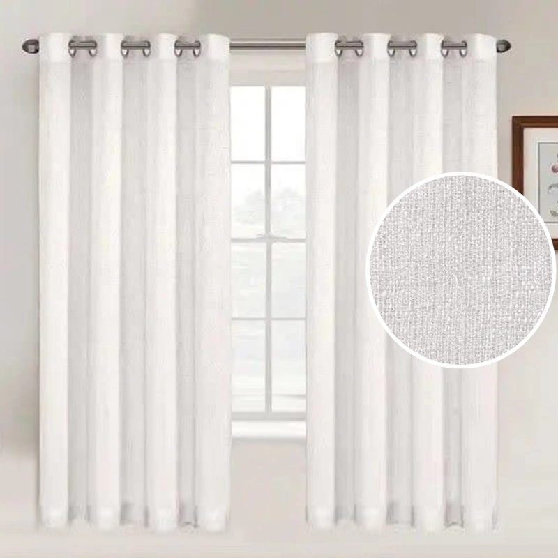 پرده تیکو دکو مدل کتان تور ساده سایز 140x230 سانتی متر - سفید