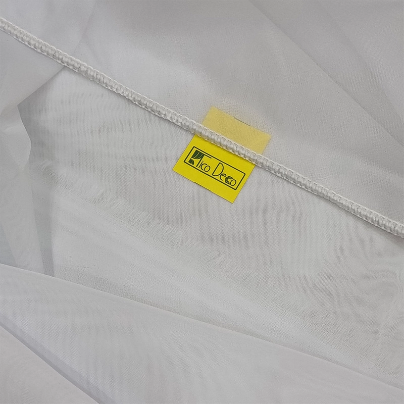 پرده تیکو دکو مدل کتان تور ساده سایز 140x230 سانتی متر - سفید